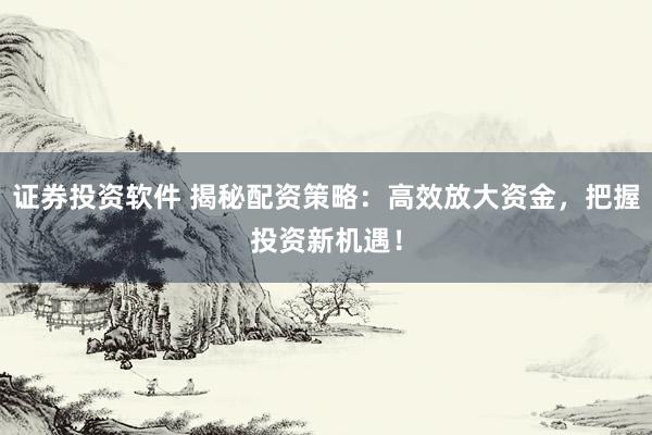 證券投資軟件 揭秘配資策略：高效放大資金，把握投資新機(jī)遇！