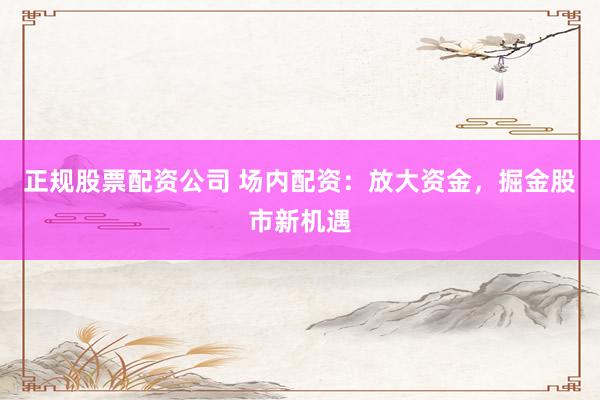 正規(guī)股票配資公司 場內(nèi)配資：放大資金，掘金股市新機遇